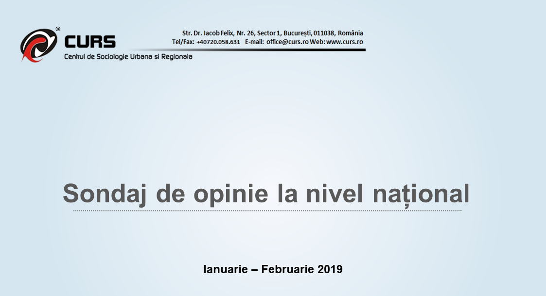 Sondaj de opinie la nivel național ian-feb 2019